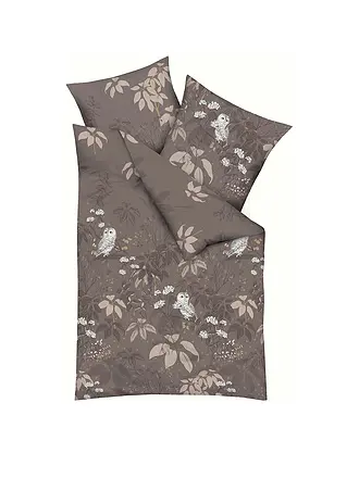 KAEPPEL | Biancheria da letto in flanella 70x90cm/140x200cm GUFO DELLE NEVI Marrone | 